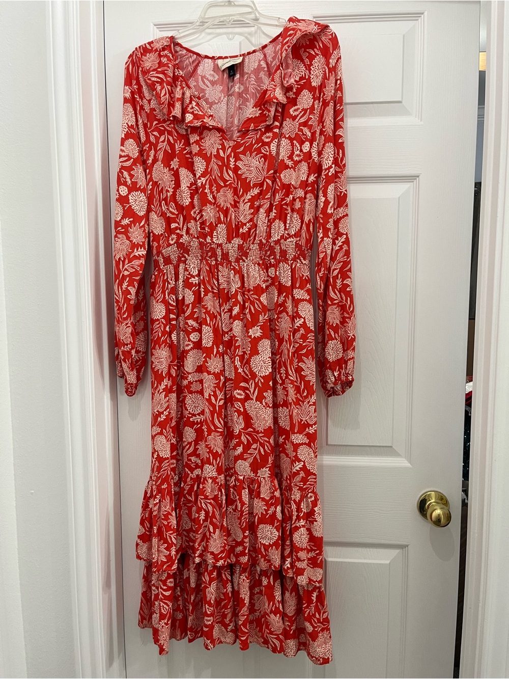 Universal Thread Orange and Cream Floral Maxi Dress
